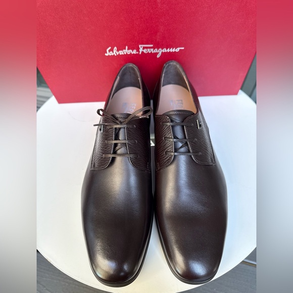 $750 FERRAGAMO Men’s Spencer Lace-Up Leather Loafers Shoes - Picture 8 of 11